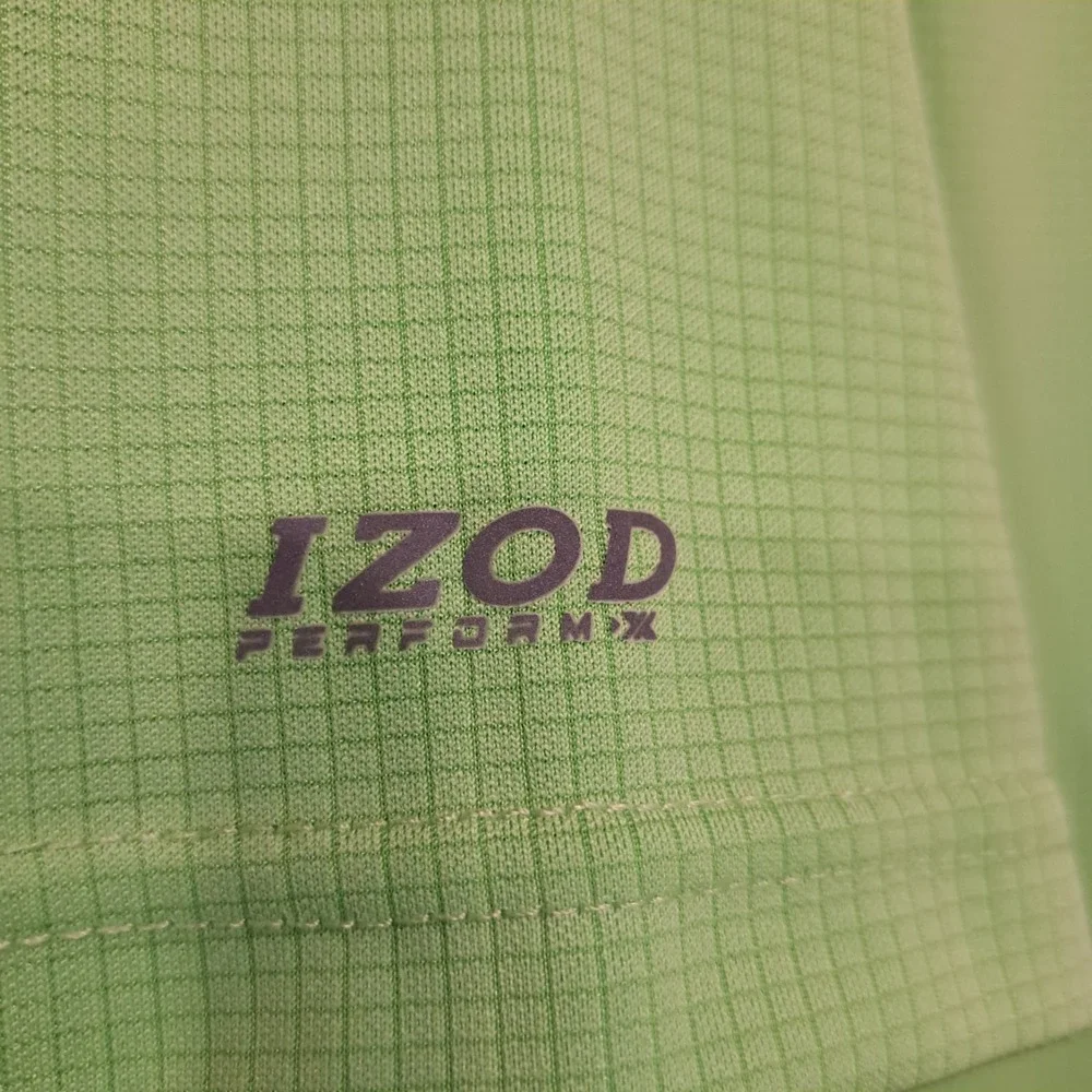 Mens Med Izod Golf Shirt Short Sleeve‎ Polo Lime Green Athleticore Golfcore